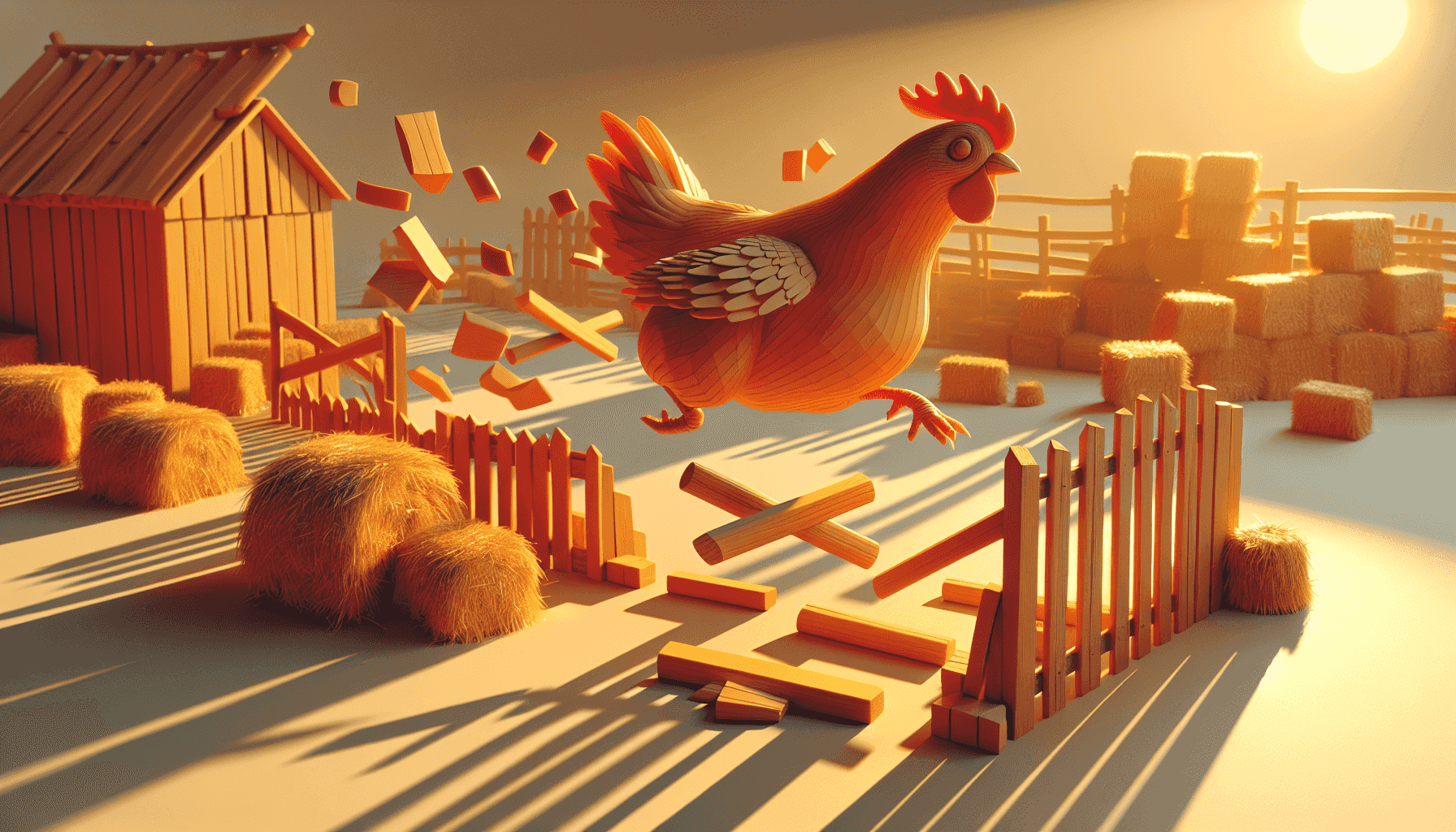 Chicki jumping over obstacles